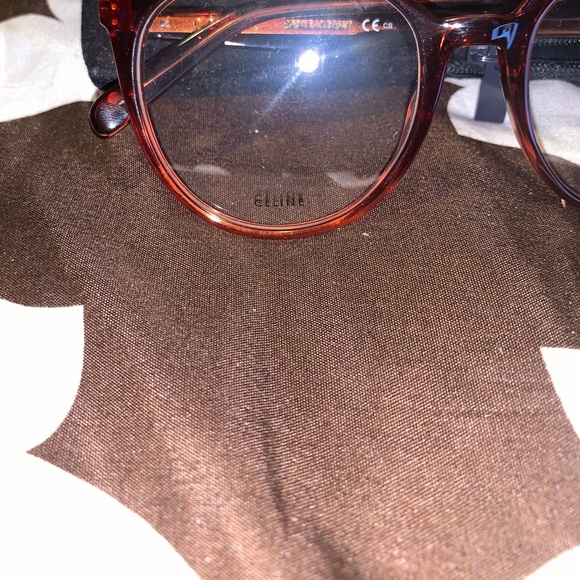 Celine Eyeglass Frame Transparent Orange 49mm - Picture 4 of 4